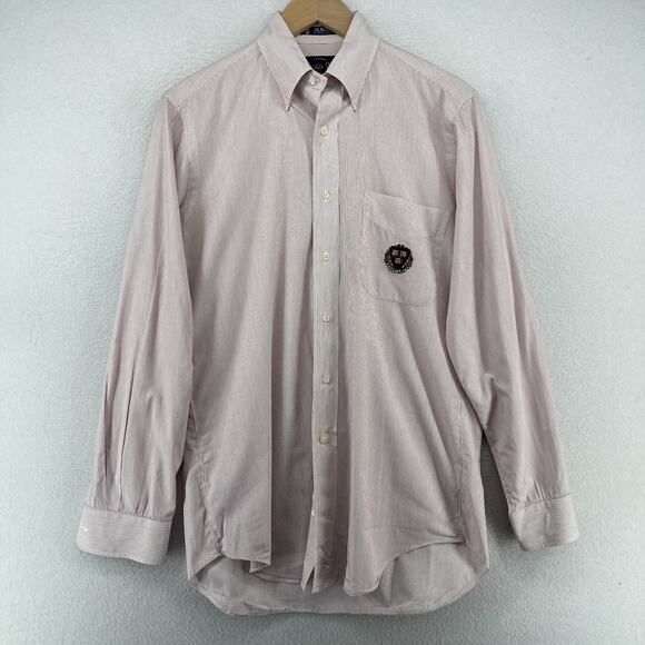 HARVARD UNIVERSITY Shirt Mens S KENNETH GORDON Crimson Striped Cambridge MA Red - Picture 1 of 14